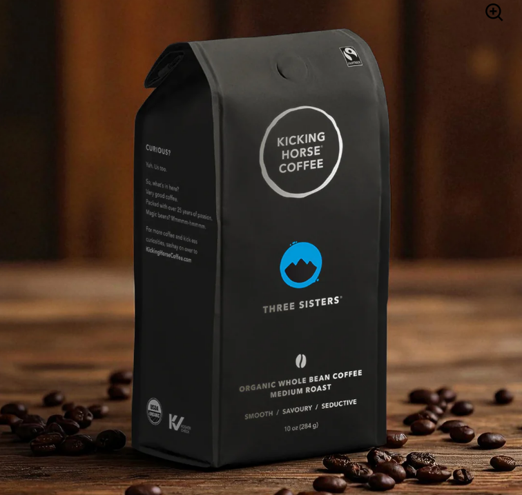 Kicking Horse Coffee, Three Sisters, Medium Roast, Whole Bean Medium whole bean coffee — Multi-Origin