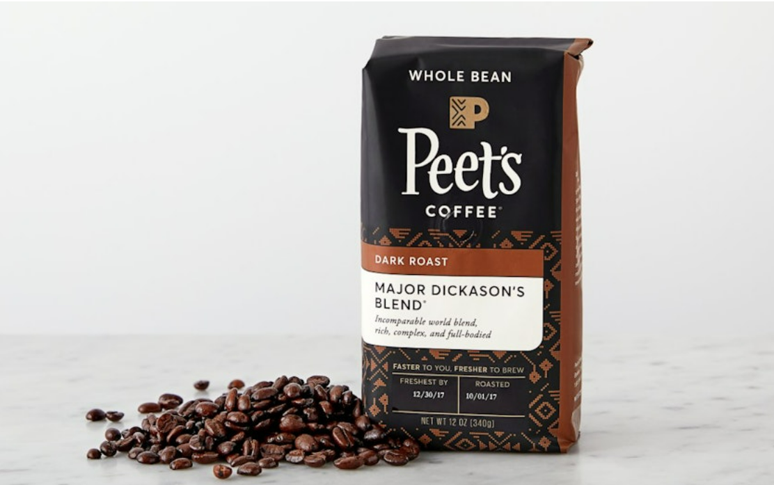 Peet's Coffee, Dark Roast Whole Bean Coffee - Major Dickason's Blend Dark whole bean coffee — Multi-Origin Blend
