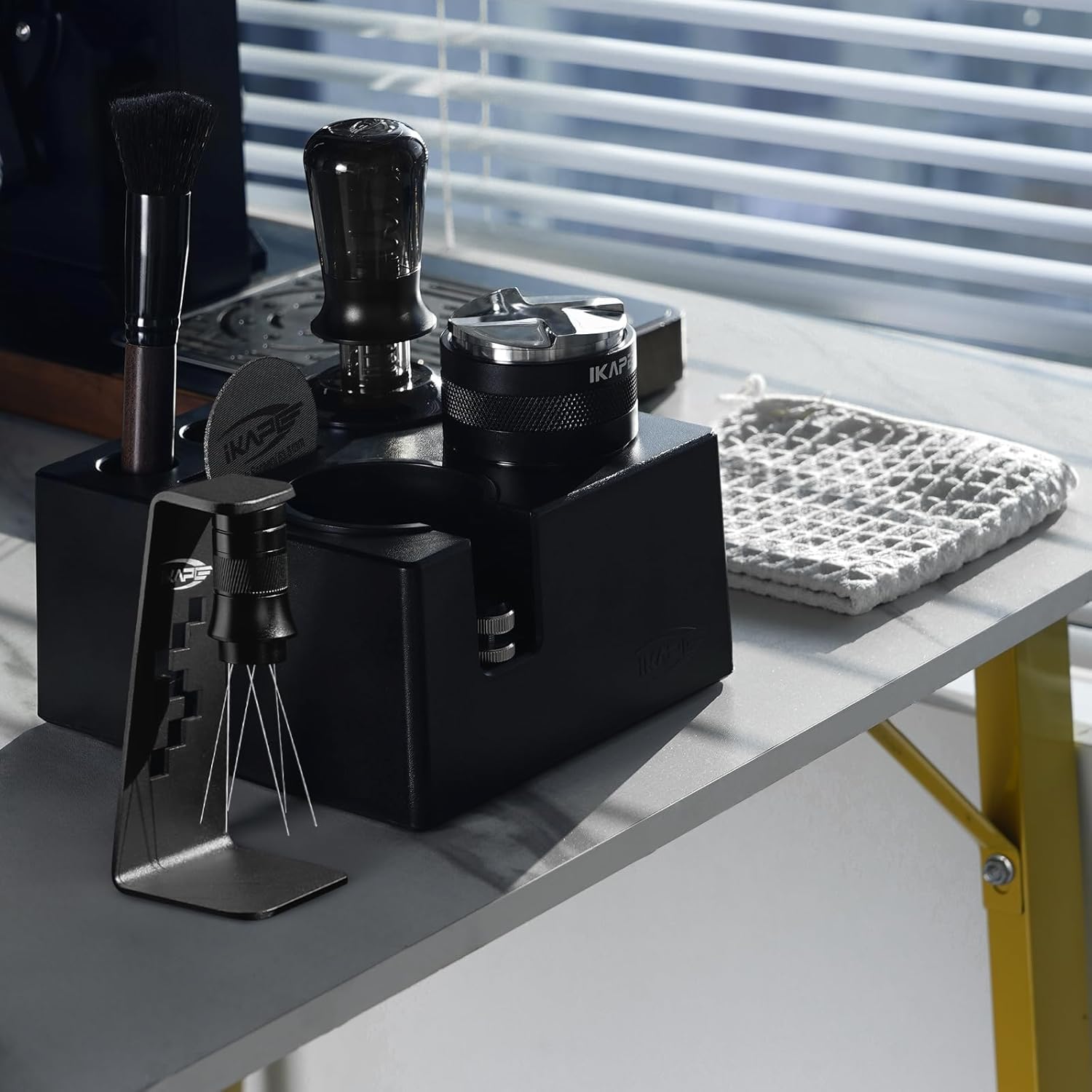IKAPE 53MM Black Espresso Tool Set - Tamper, Distributor & Tamp Station Bundle Accessories alternate view 1