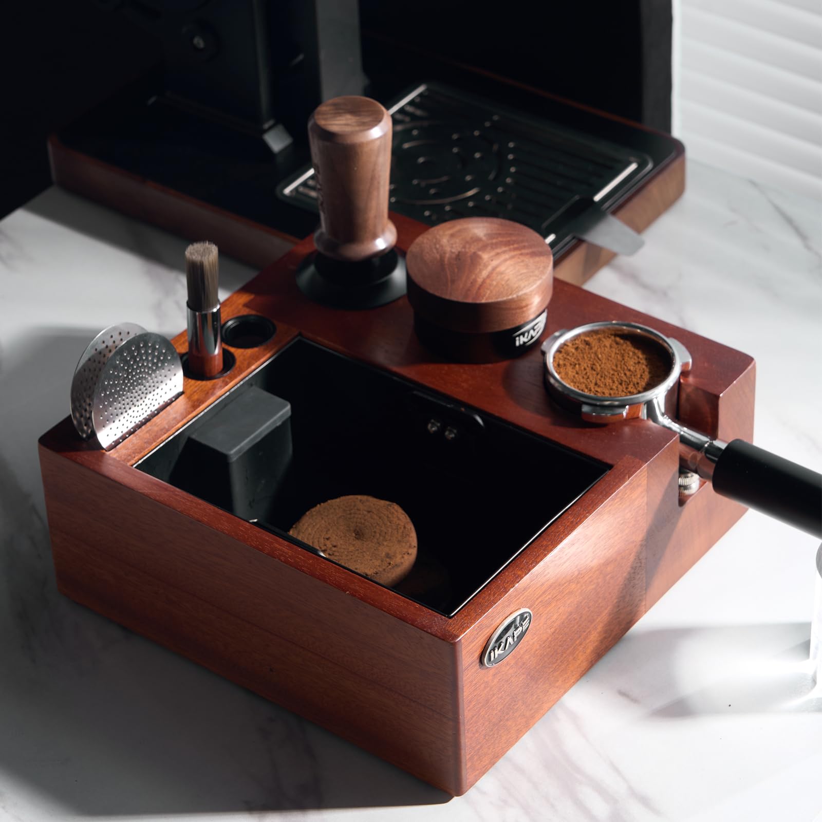 IKAPE V5 Espresso Knock Box, Espresso Coffee Organizer Box Accessories alternate view 2