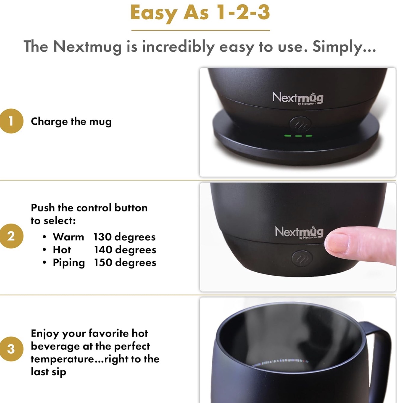 Nextmug Self-Heating Coffee Mug Accessories alternate view 4